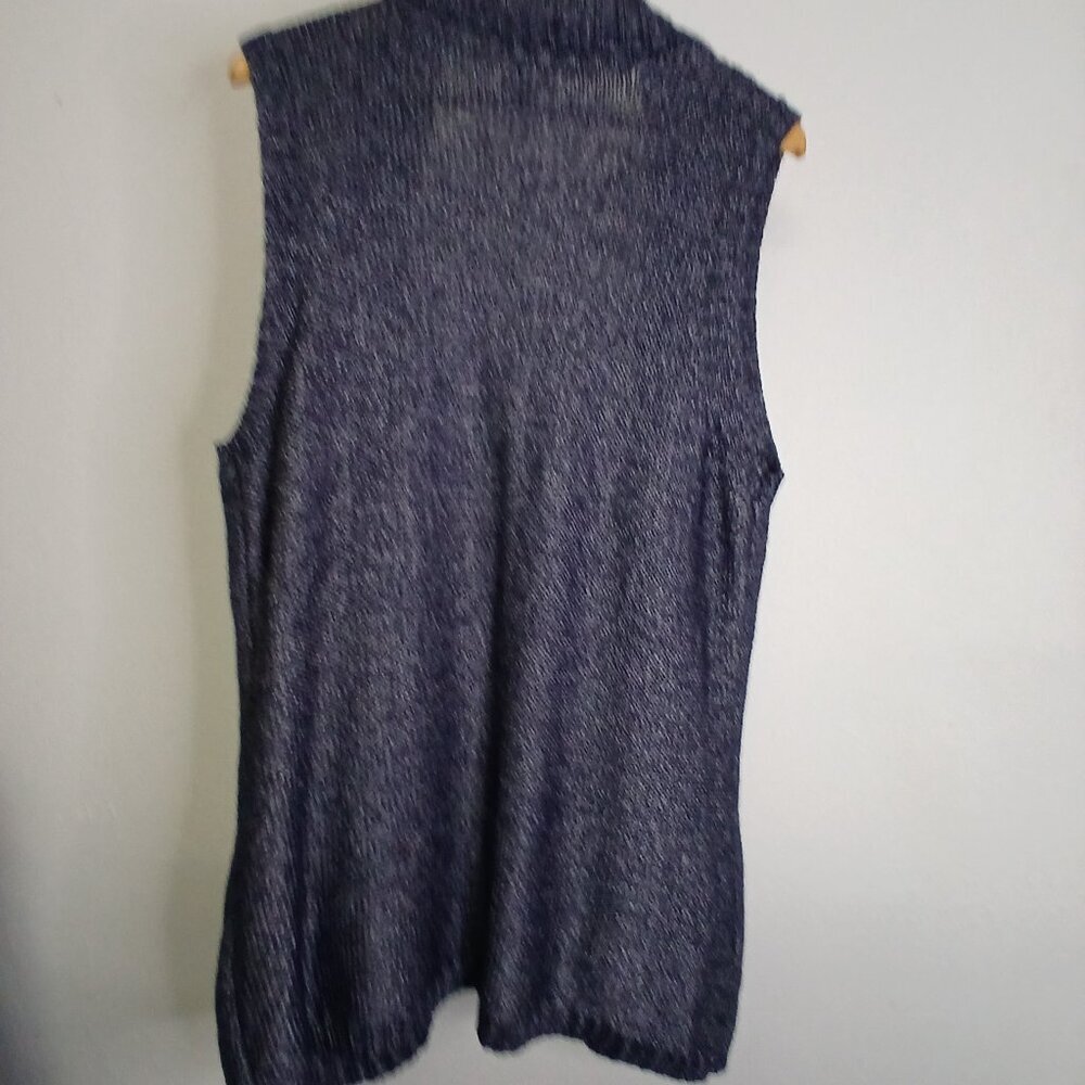 UGC Chico's Navy Blue Metallic Sleeveless Cardigan Sweater Size 3X - Picture 2 of 8
